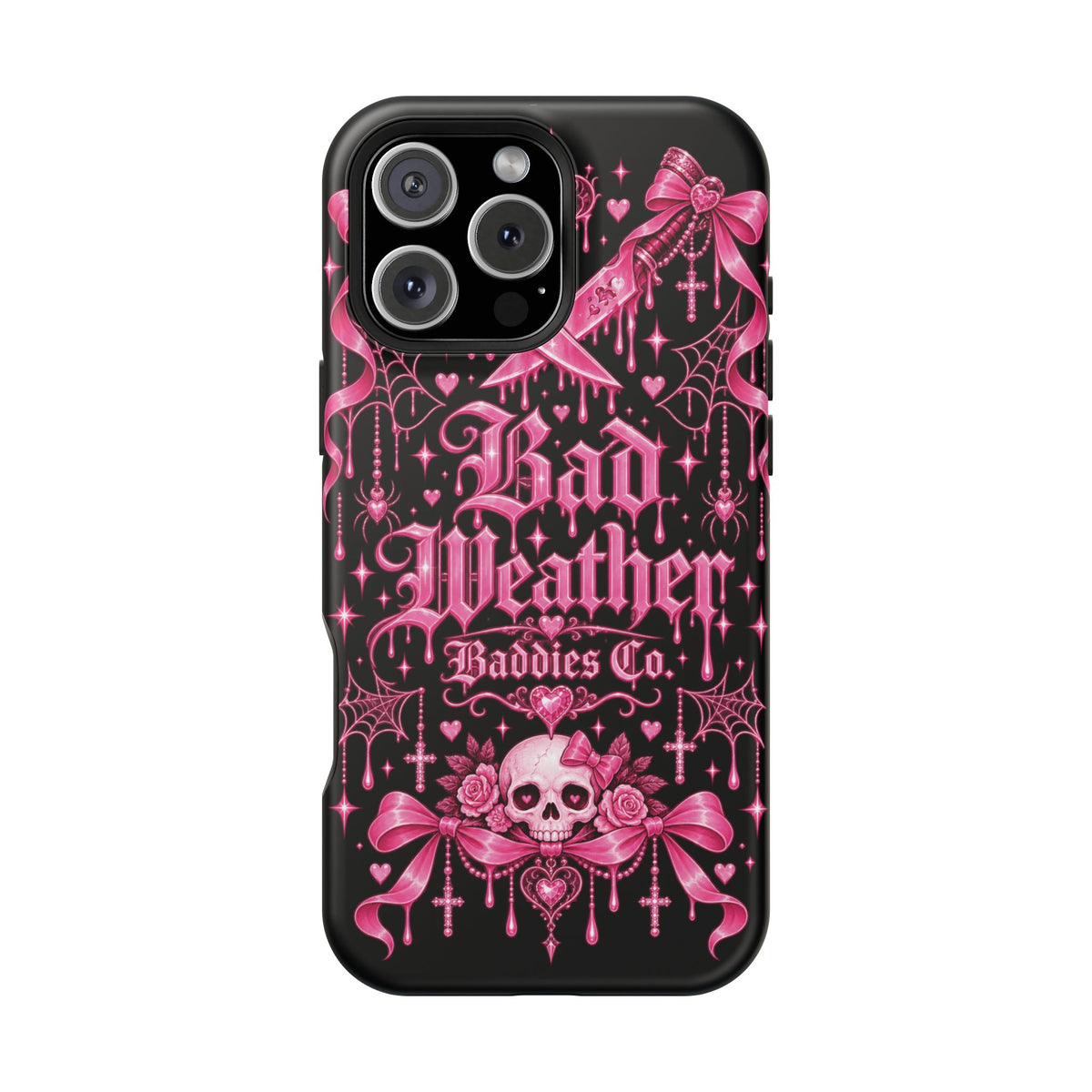 Pink Gothic Magnetic Phone Case With Impact Resistant Protection