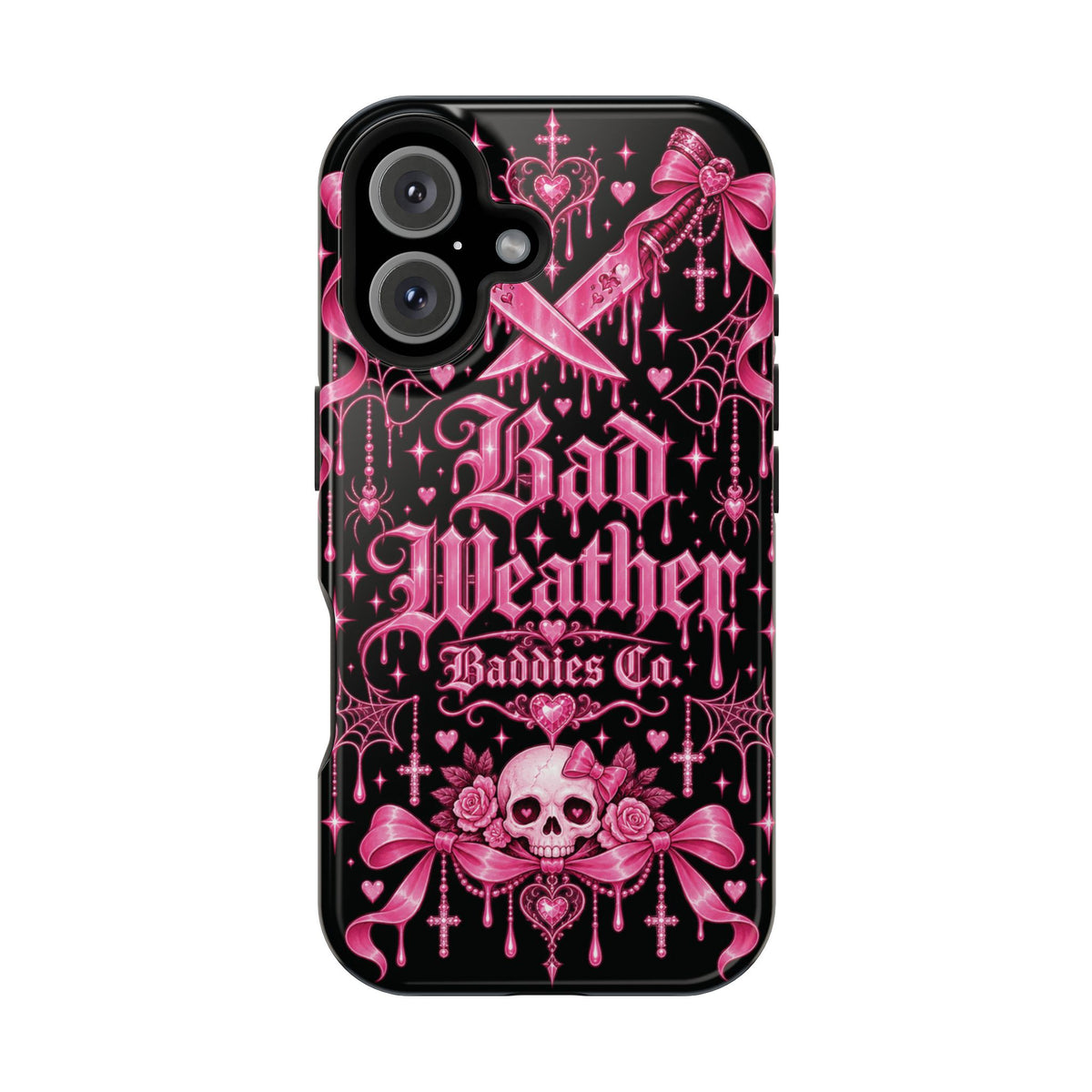 Pink Gothic Magnetic Phone Case With Impact Resistant Protection