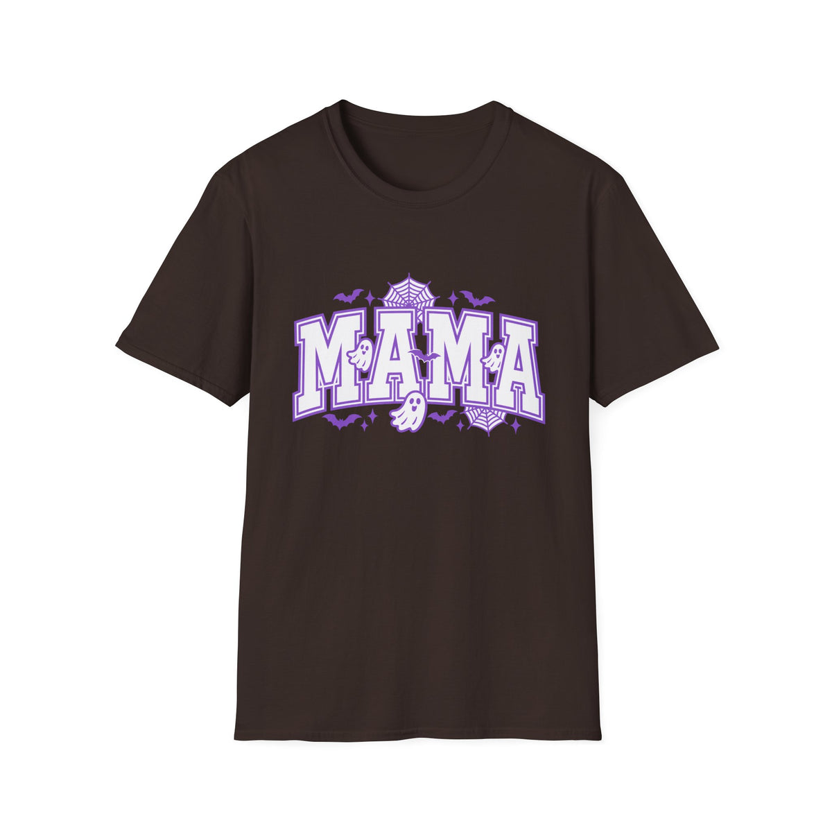 Spooky Mama Halloween Tee With Cute Ghosts Bats And Lavender Details