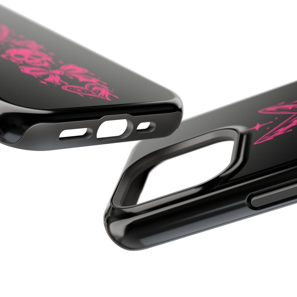 Pink Gothic Magnetic Impact Resistant Phone Case With Skull And Bows