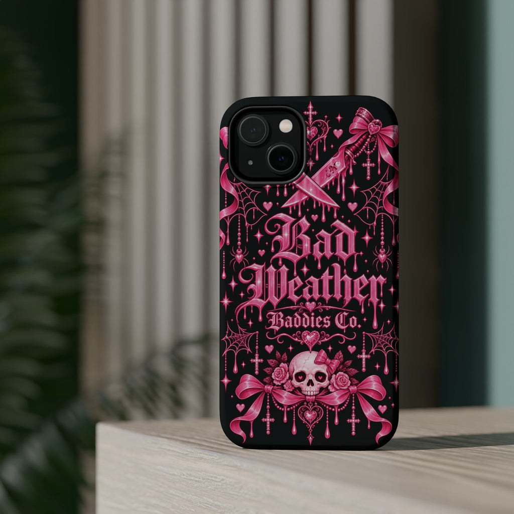 Pink Gothic Magnetic Phone Case With Impact Resistant Protection