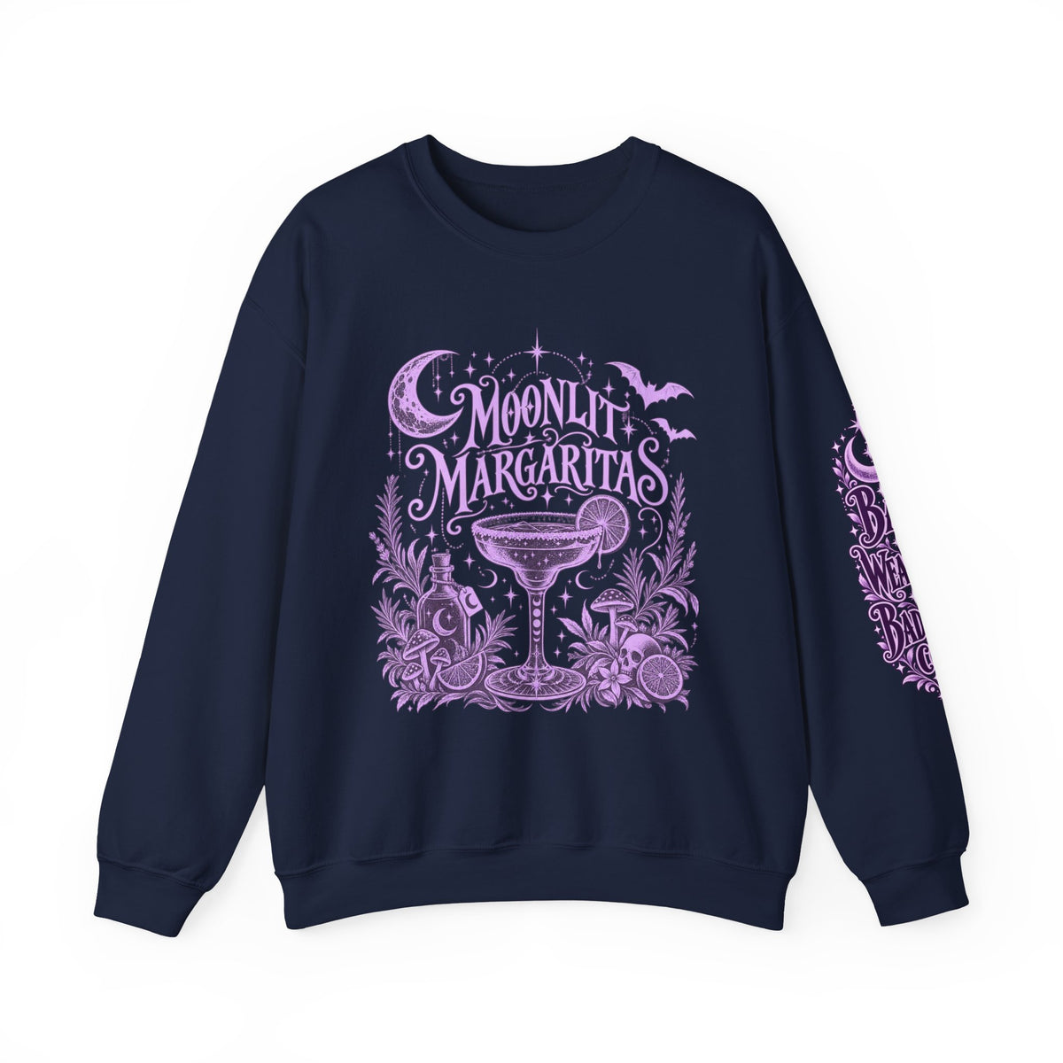 Moonlit Margaritas Witchy Unisex Crewneck Sweatshirt With Celestial Design