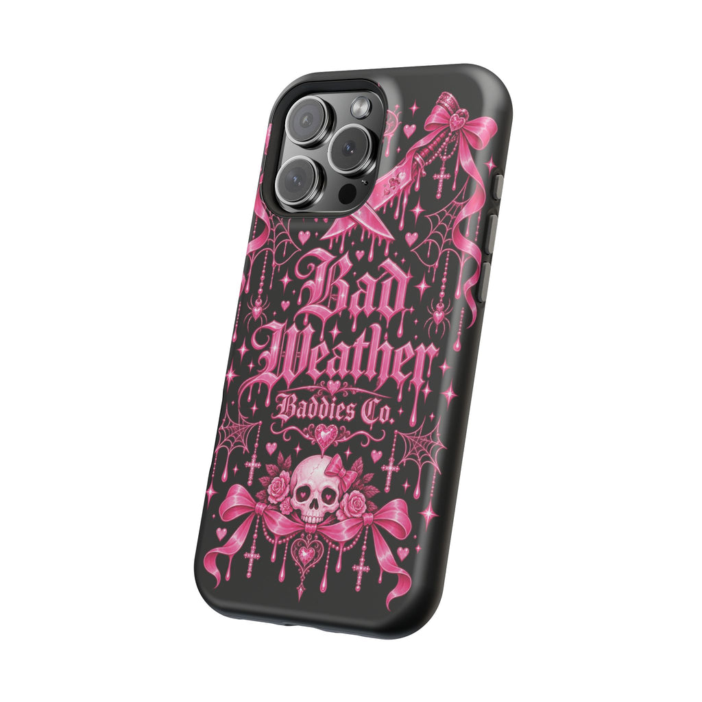 Pink Gothic Magnetic Phone Case With Impact Resistant Protection