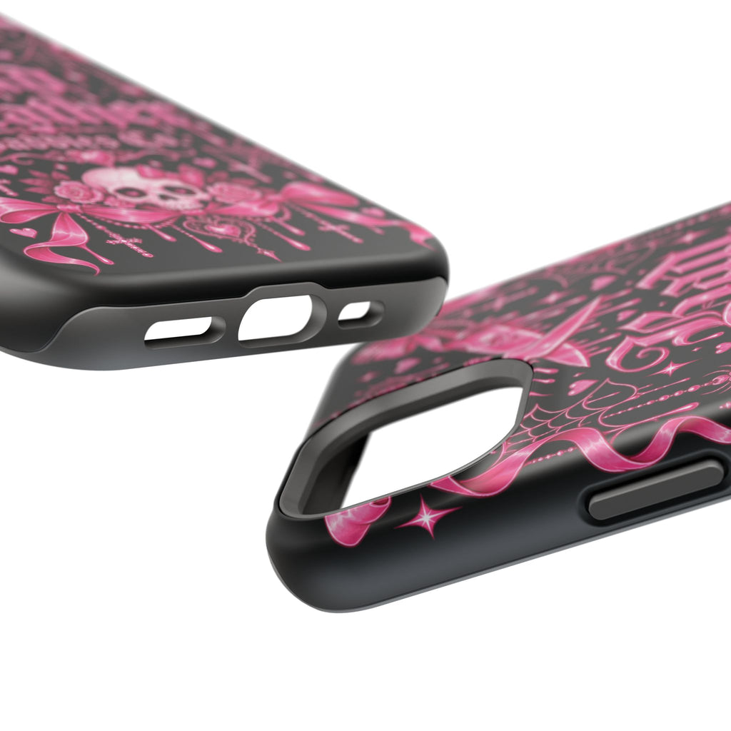 Pink Gothic Magnetic Phone Case With Impact Resistant Protection