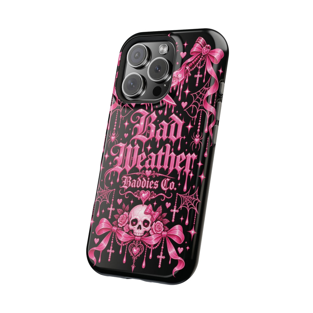 Pink Gothic Magnetic Phone Case With Impact Resistant Protection