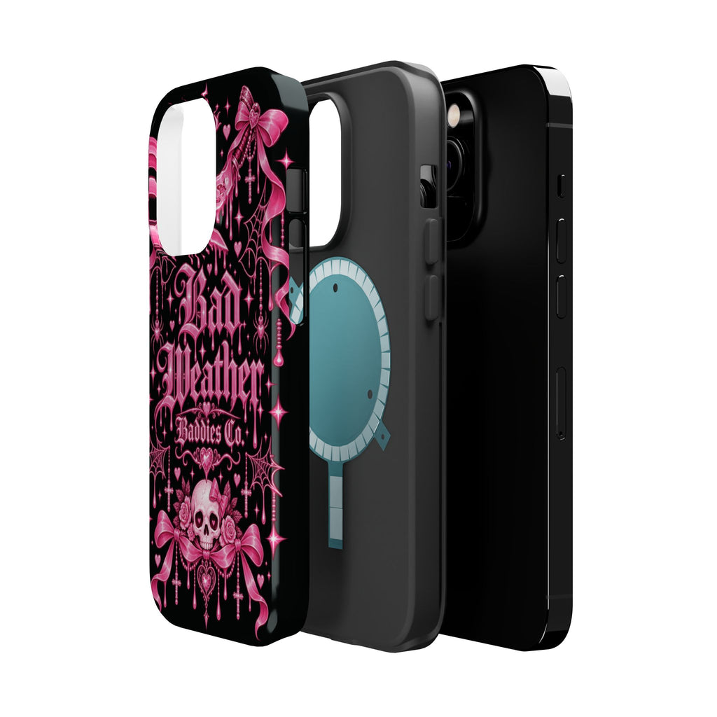 Pink Gothic Magnetic Phone Case With Impact Resistant Protection