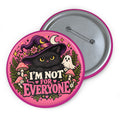 Witchy Black Cat Pin Button 3 Inch Spooky Cute Gothic Gift