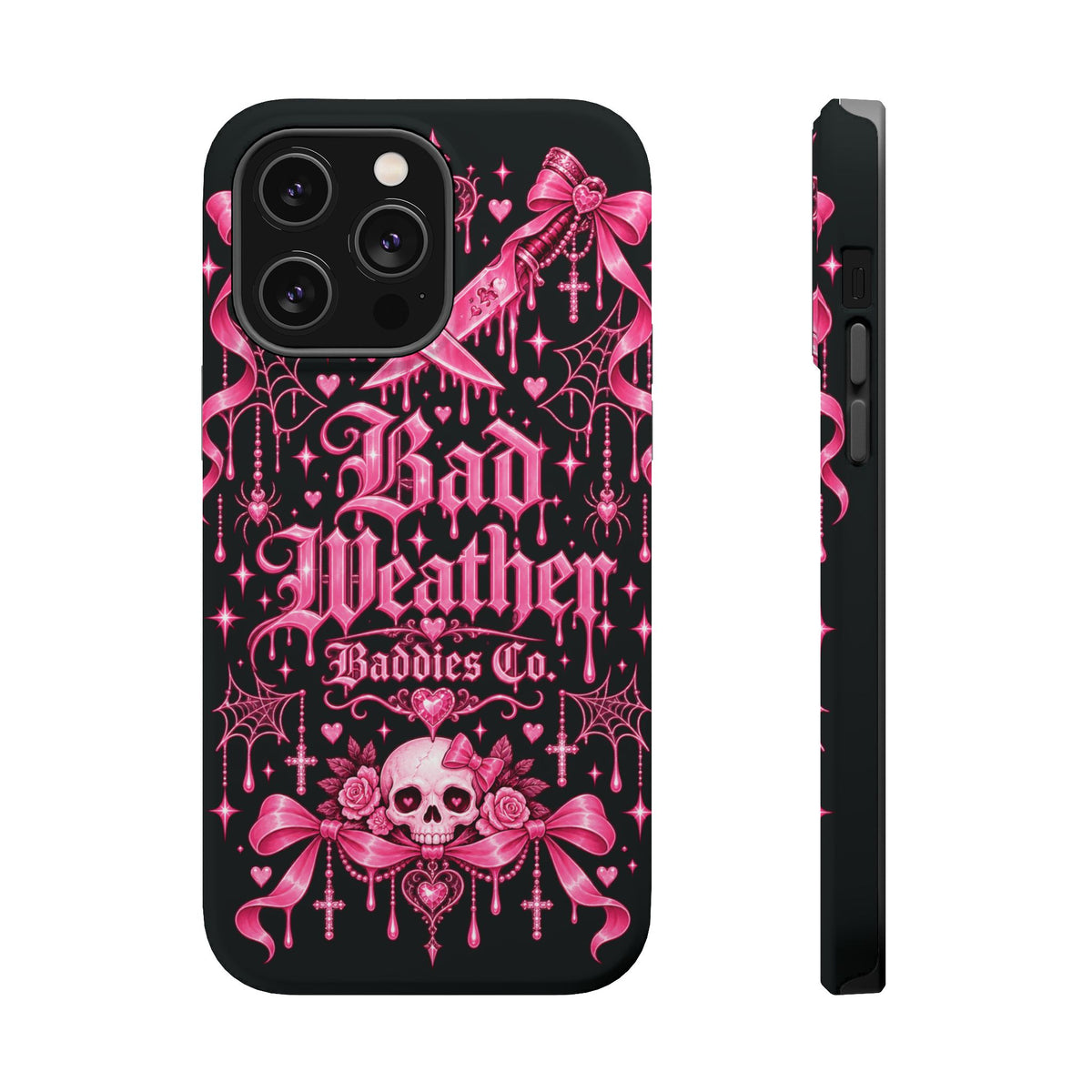 Pink Gothic Magnetic Phone Case With Impact Resistant Protection