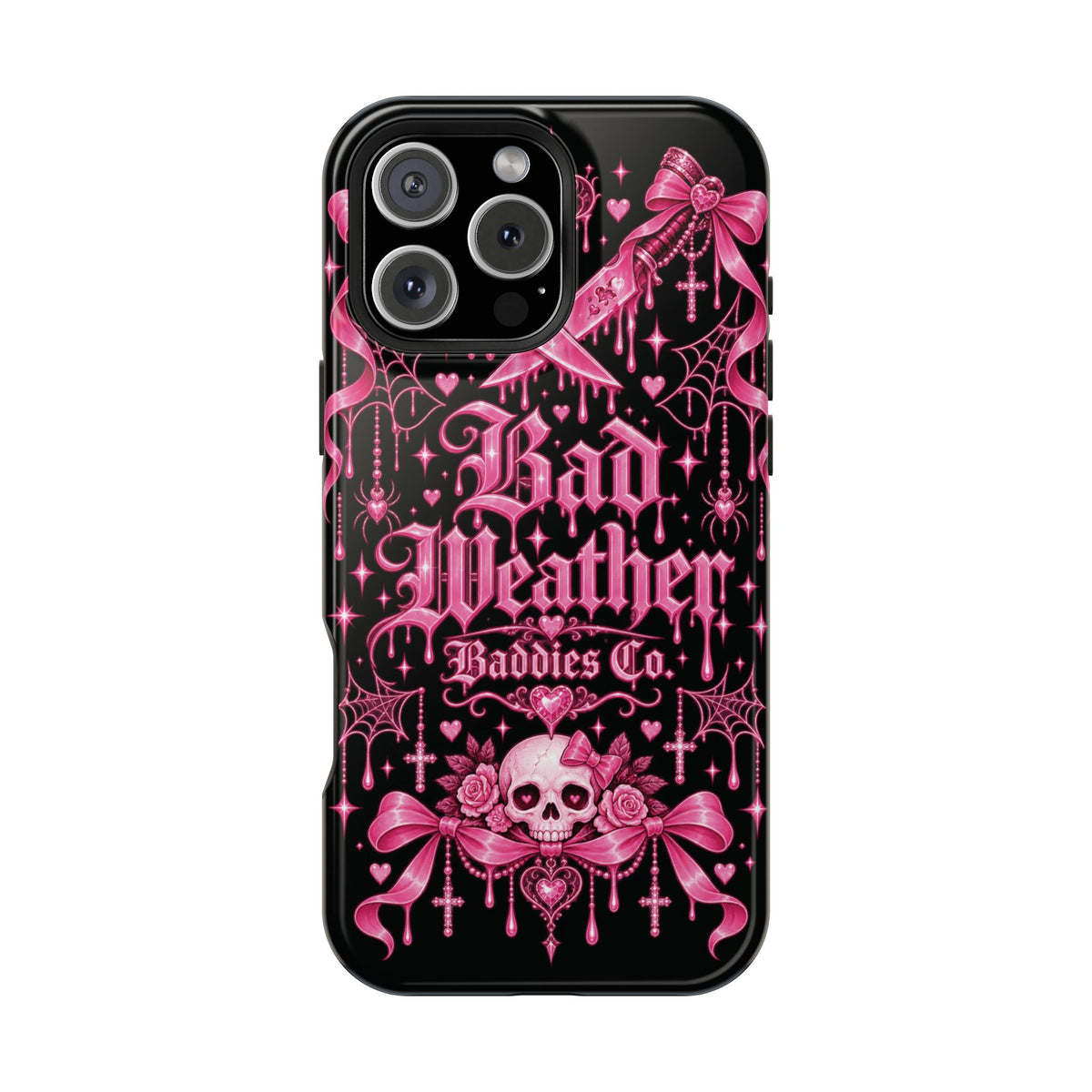 Pink Gothic Magnetic Phone Case With Impact Resistant Protection