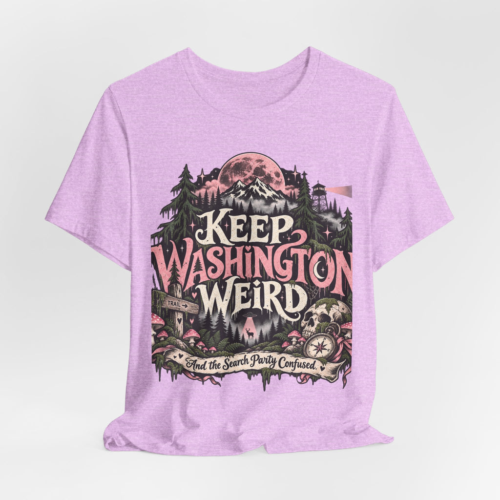 Keep Washington Weird Tee for PNW Cryptid Believers and Forest Wanderers
