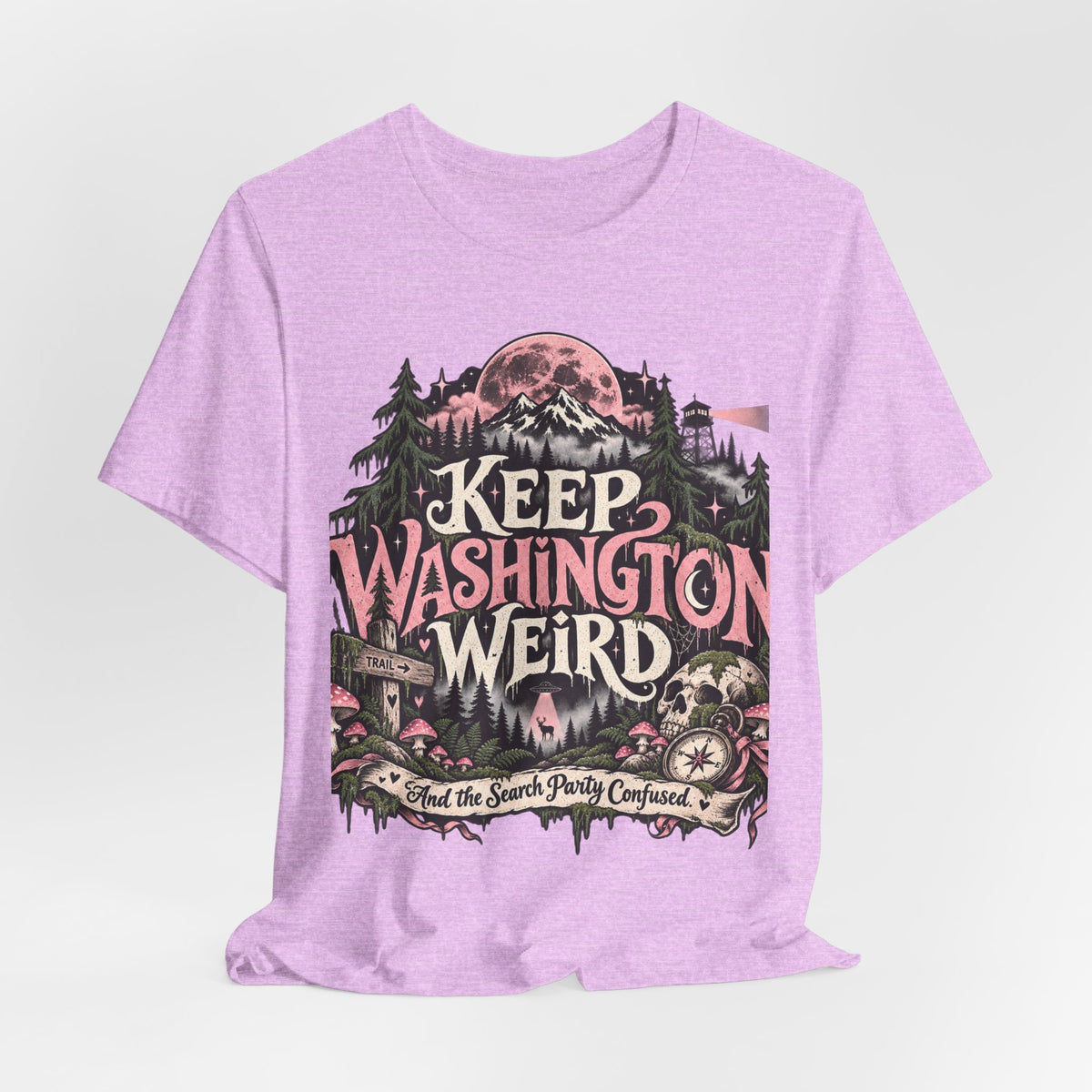 Keep Washington Weird Tee for PNW Cryptid Believers and Forest Wanderers