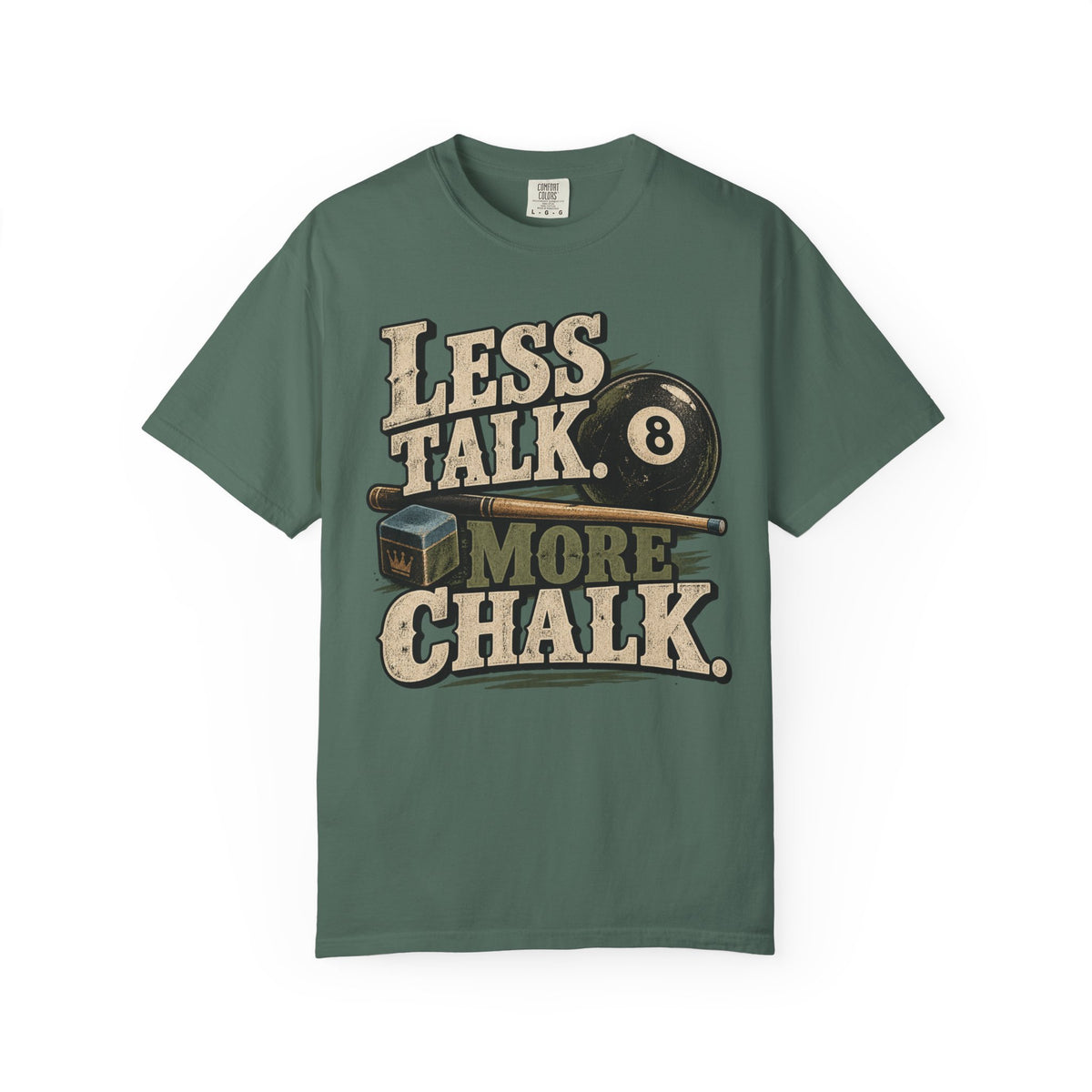 Less Talk, More Chalk Pool T-Shirt | Retro Billiards Graphic Tee