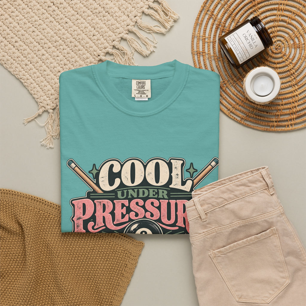 Cool Under Pressure, Deadly With a Cue | Retro Pool T-Shirt