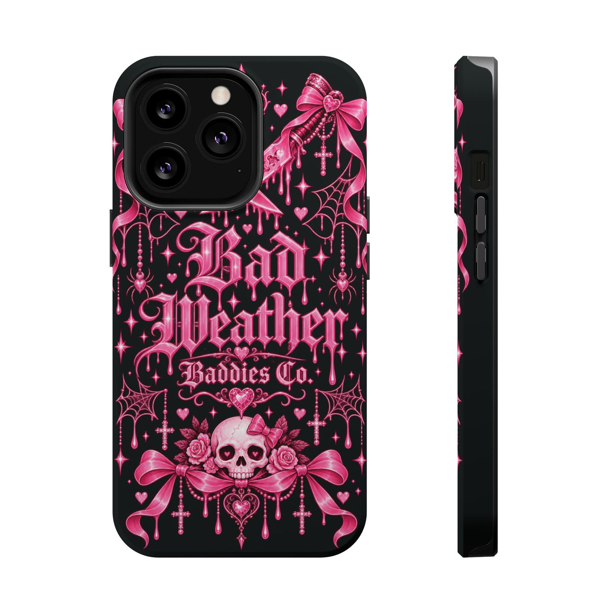 Pink Gothic Magnetic Phone Case With Impact Resistant Protection