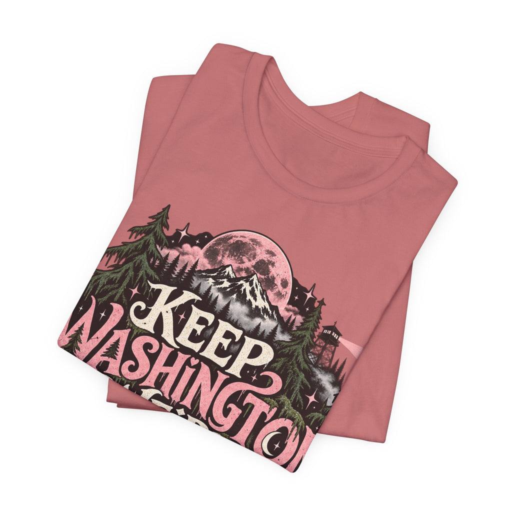 Keep Washington Weird Tee for PNW Cryptid Believers and Forest Wanderers