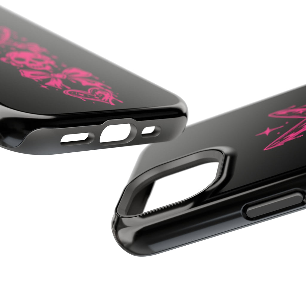 Pink Gothic Magnetic Impact Resistant Phone Case With Skull And Bows