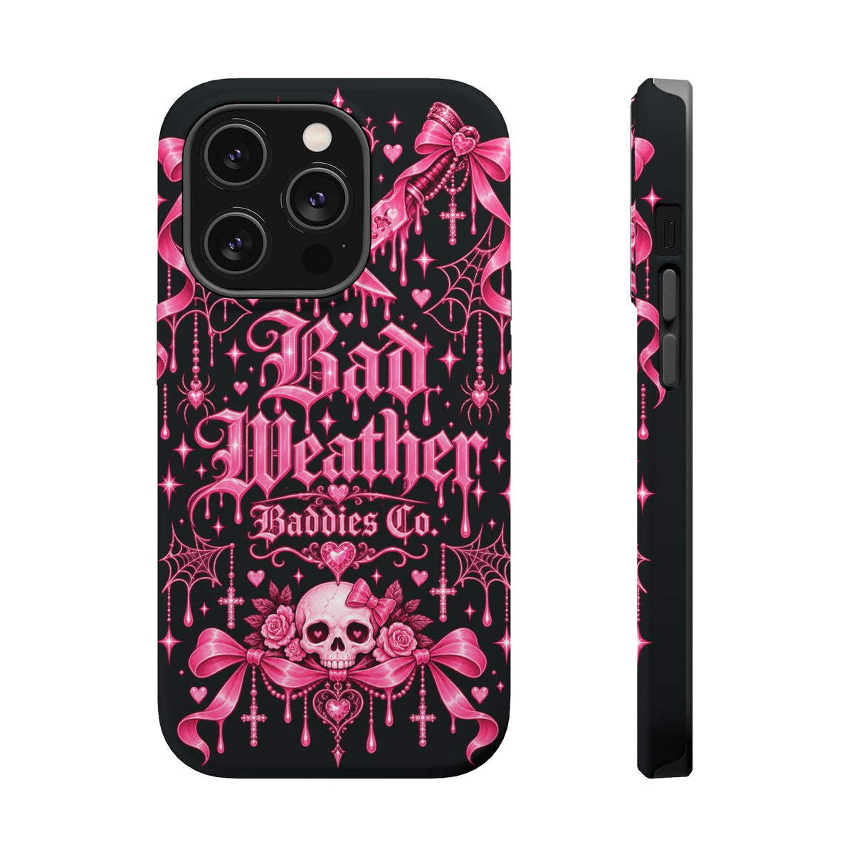 Pink Gothic Magnetic Phone Case With Impact Resistant Protection