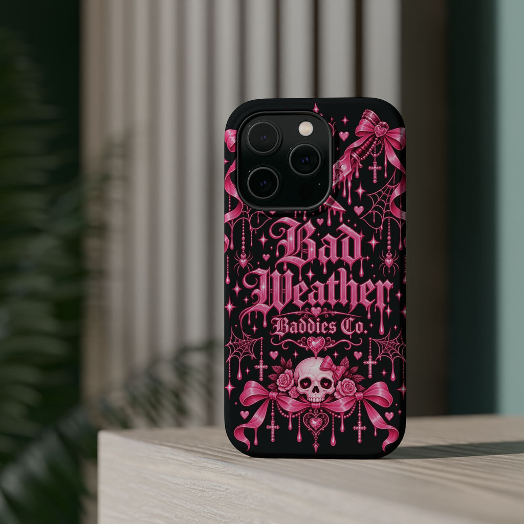 Pink Gothic Magnetic Phone Case With Impact Resistant Protection