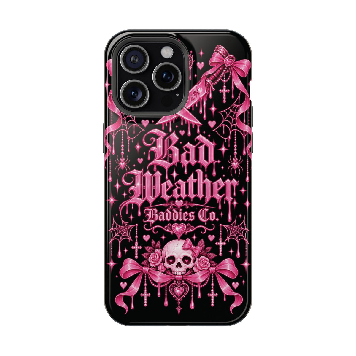 Pink Gothic Magnetic Phone Case With Impact Resistant Protection
