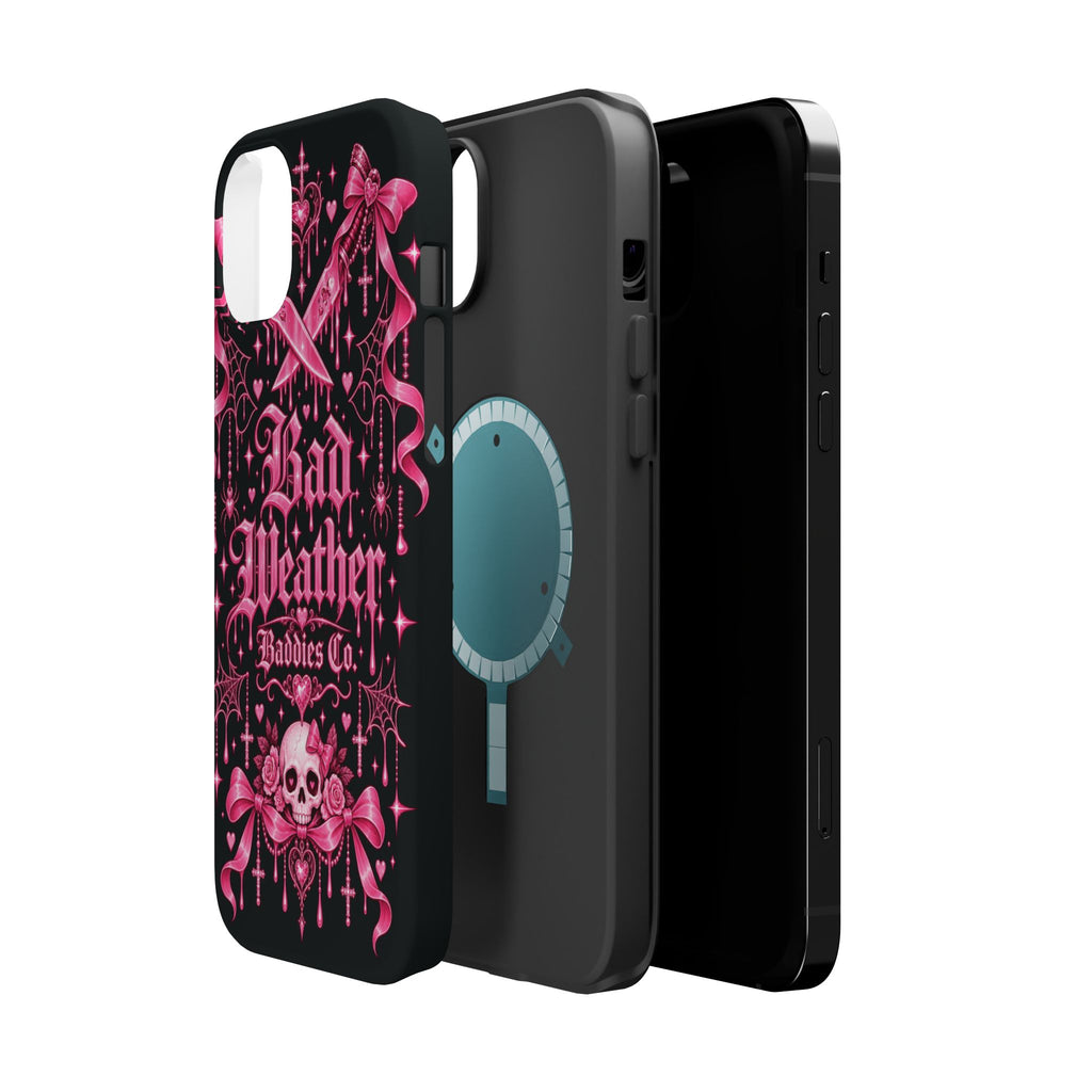 Pink Gothic Magnetic Phone Case With Impact Resistant Protection