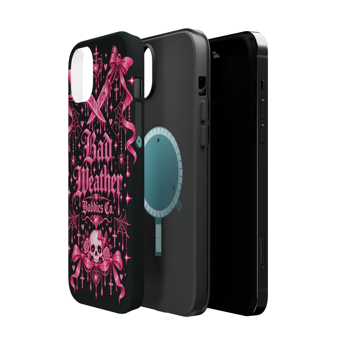 Pink Gothic Magnetic Phone Case With Impact Resistant Protection