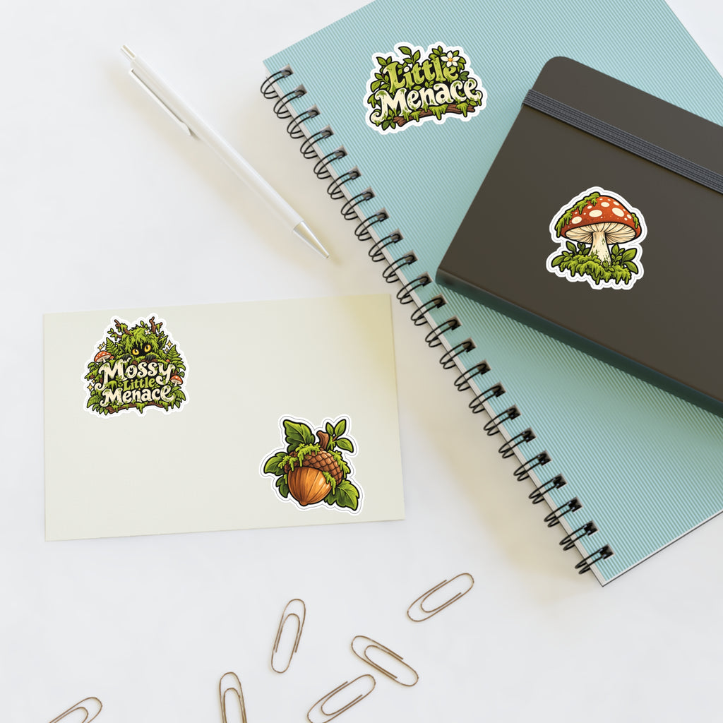 Mossy Little Menace Sticker Sheet — 4 Piece Woodland Pack