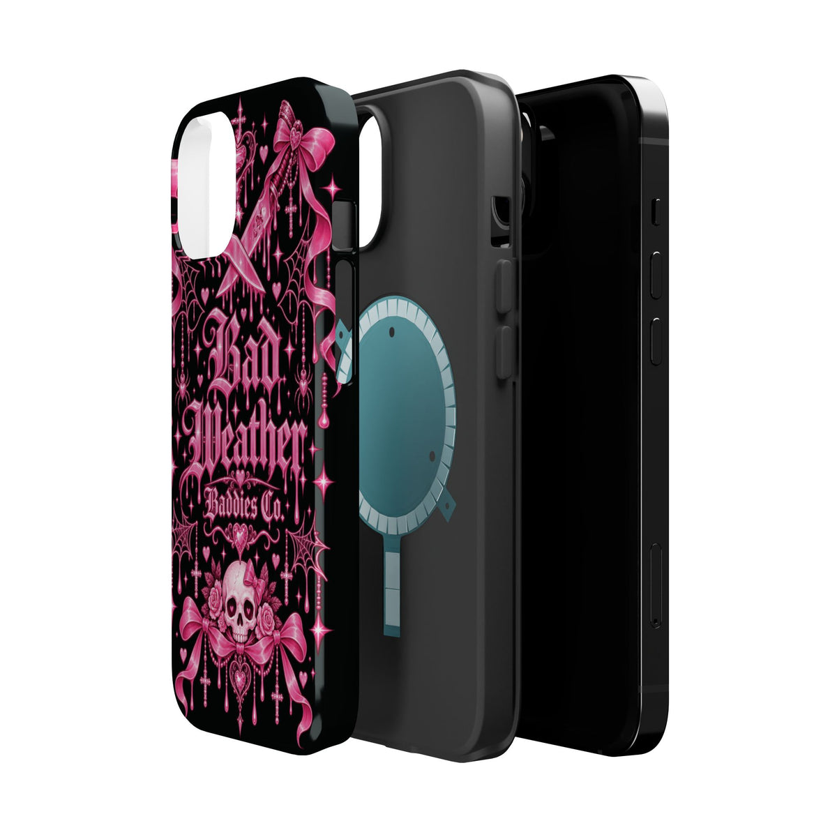 Pink Gothic Magnetic Phone Case With Impact Resistant Protection