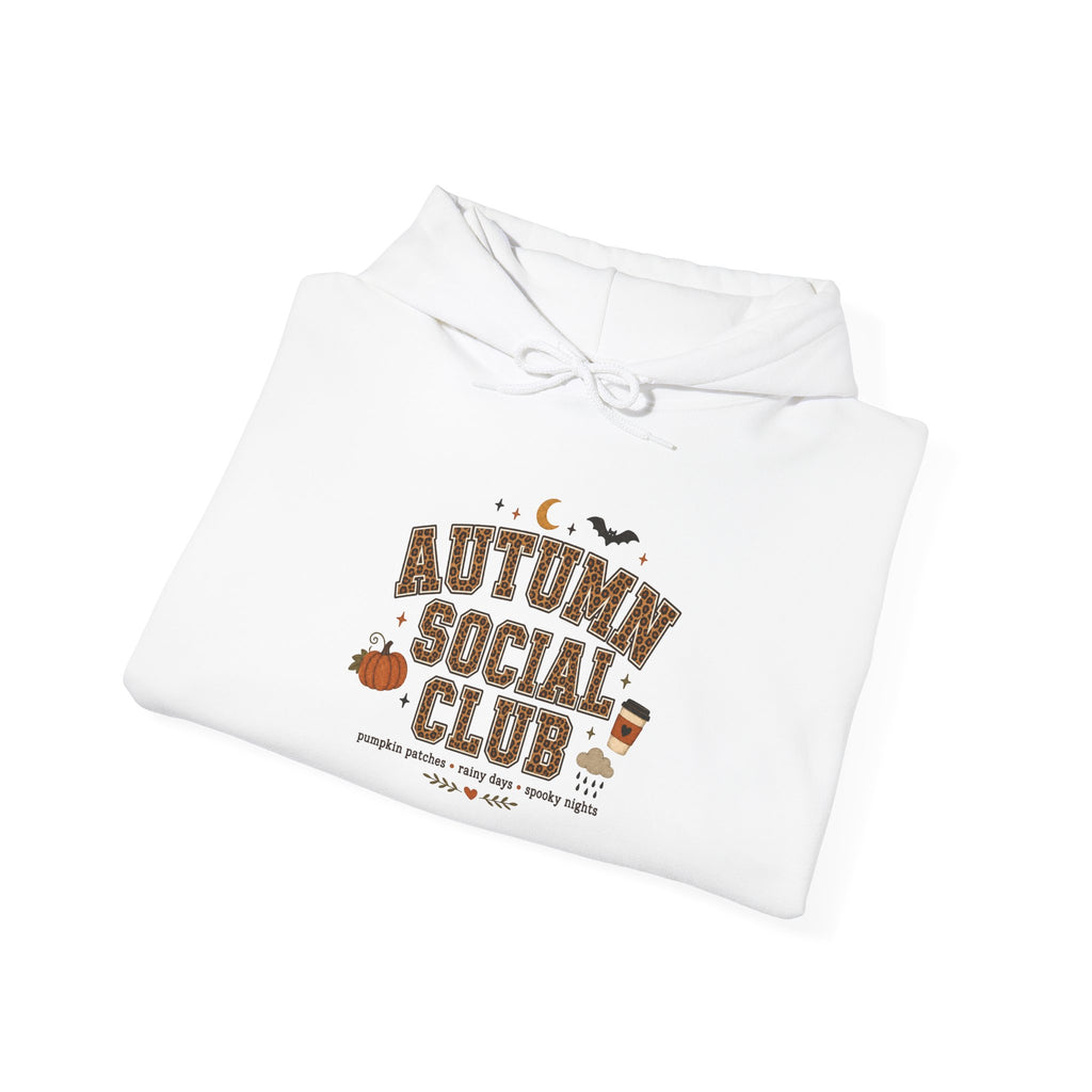Autumn Social Club Sweatshirt | Leopard Print Fall Shirt | Pumpkin Patches Rainy Days Spooky Nights | Cozy Autumn Crewneck