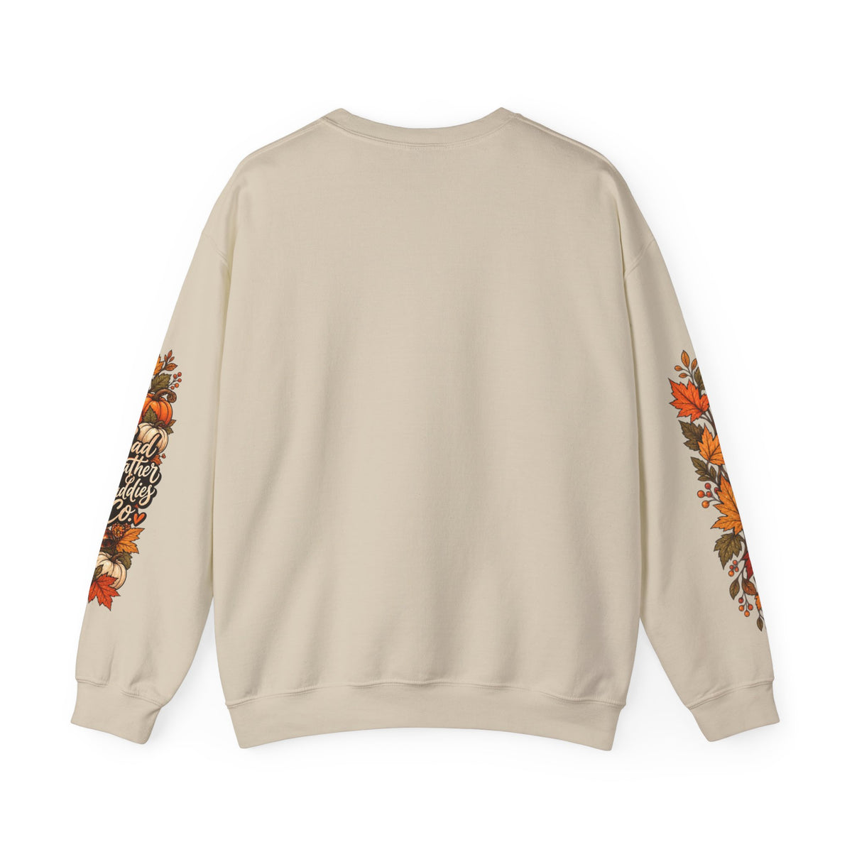 Gobble Till You Wobble Thanksgiving Turkey Crewneck Sweatshirt With Fall Leaves