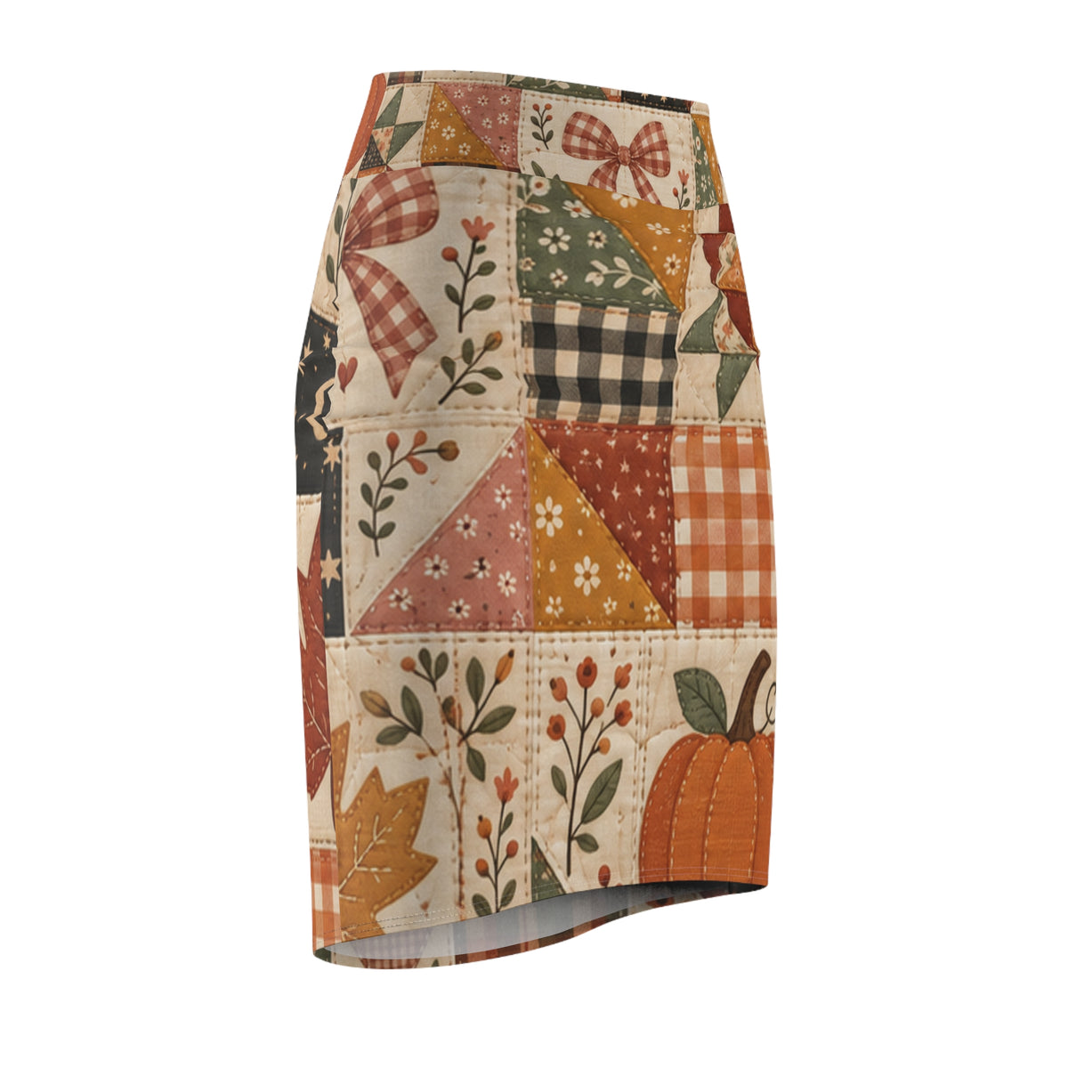 Faux Fall Patchwork Pencil Skirt