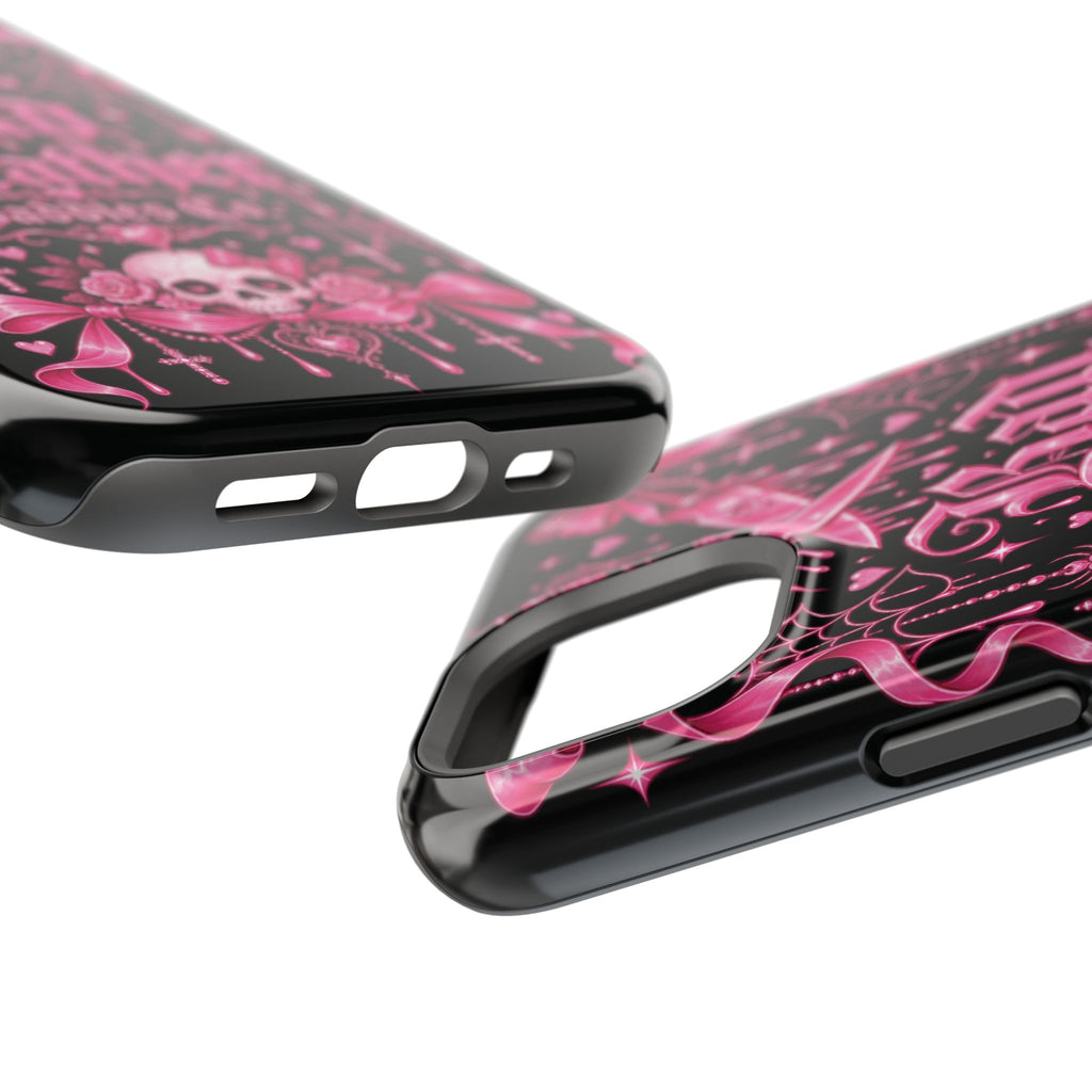 Pink Gothic Magnetic Phone Case With Impact Resistant Protection