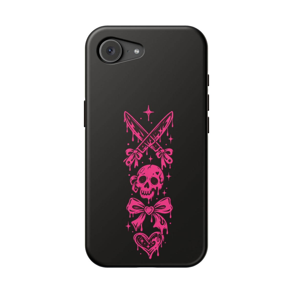 Pink Gothic Magnetic Impact Resistant Phone Case With Skull And Bows