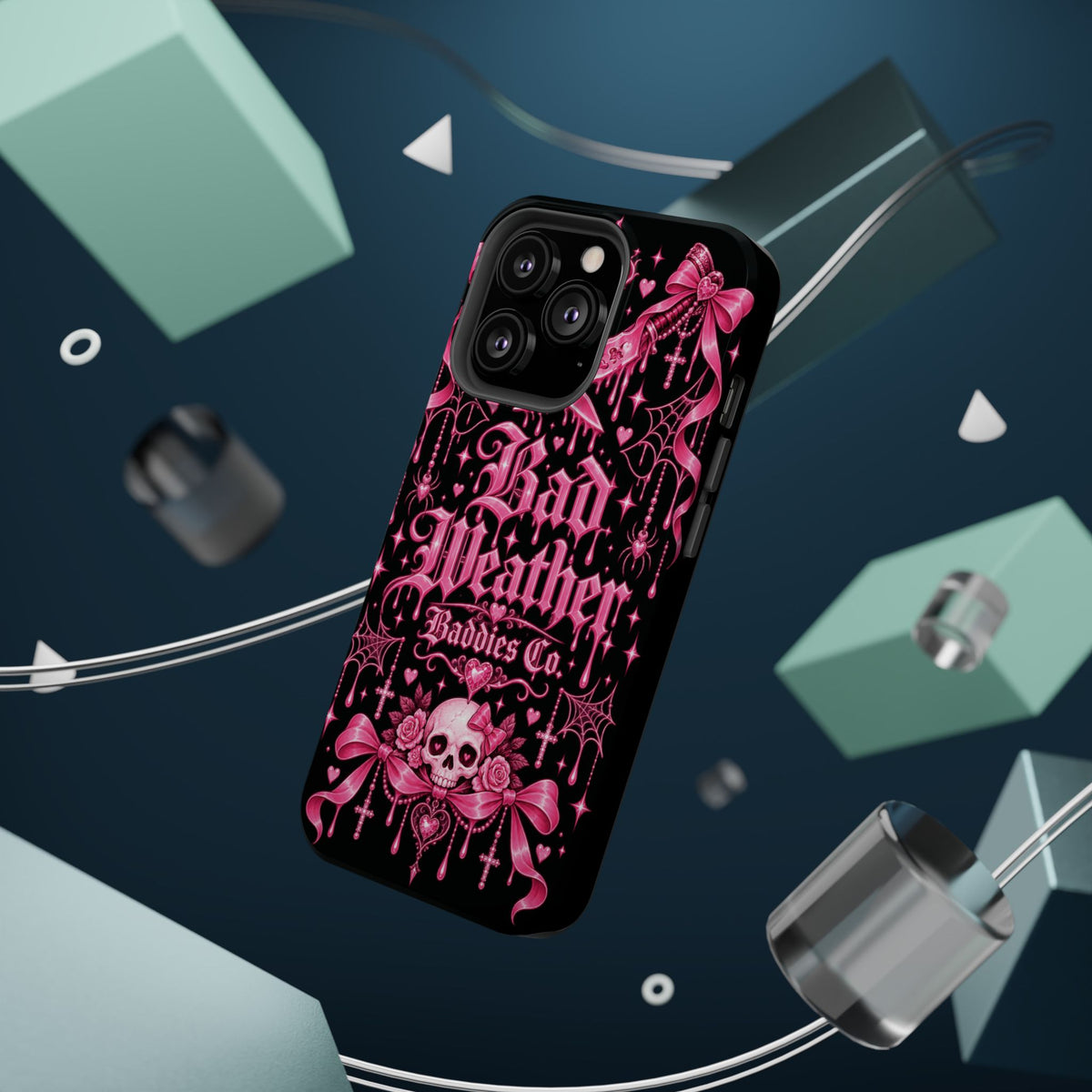 Pink Gothic Magnetic Phone Case With Impact Resistant Protection