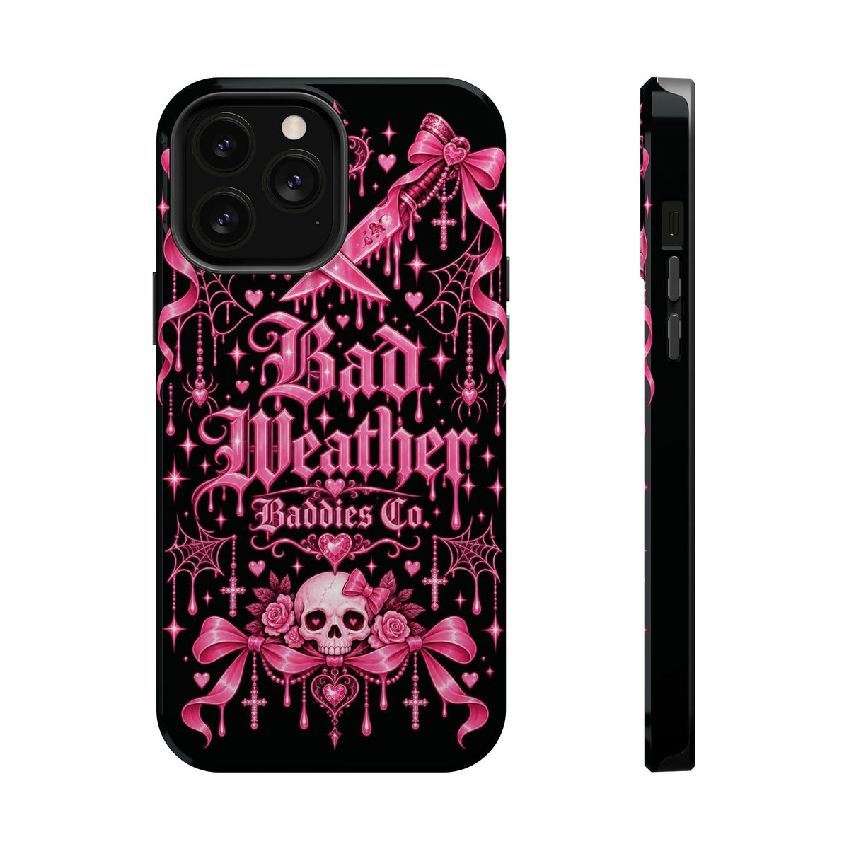 Pink Gothic Magnetic Phone Case With Impact Resistant Protection