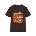 Thick Thighs And Pumpkin Pies Unisex Retro Fall T Shirt