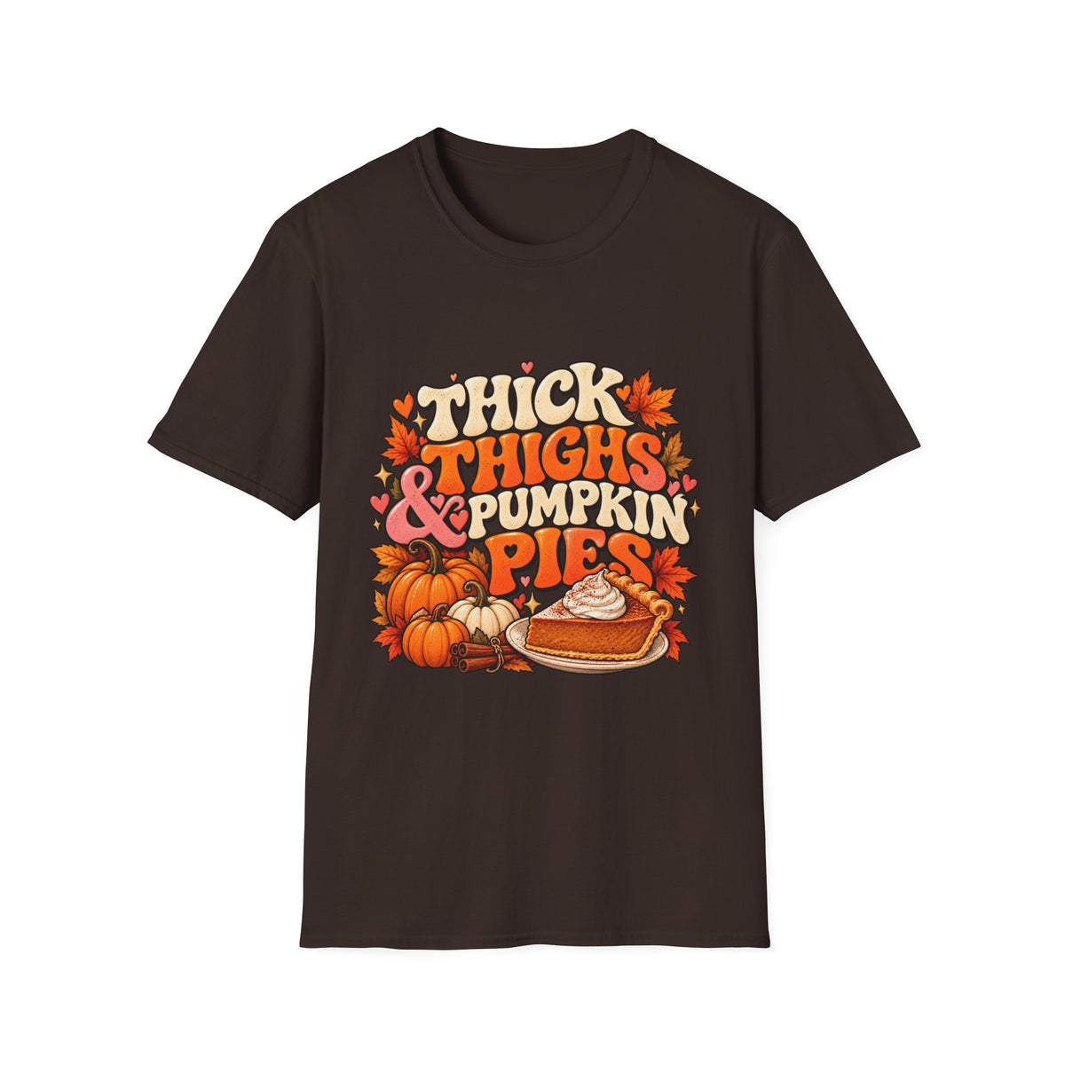 Thick Thighs And Pumpkin Pies Unisex Retro Fall T Shirt