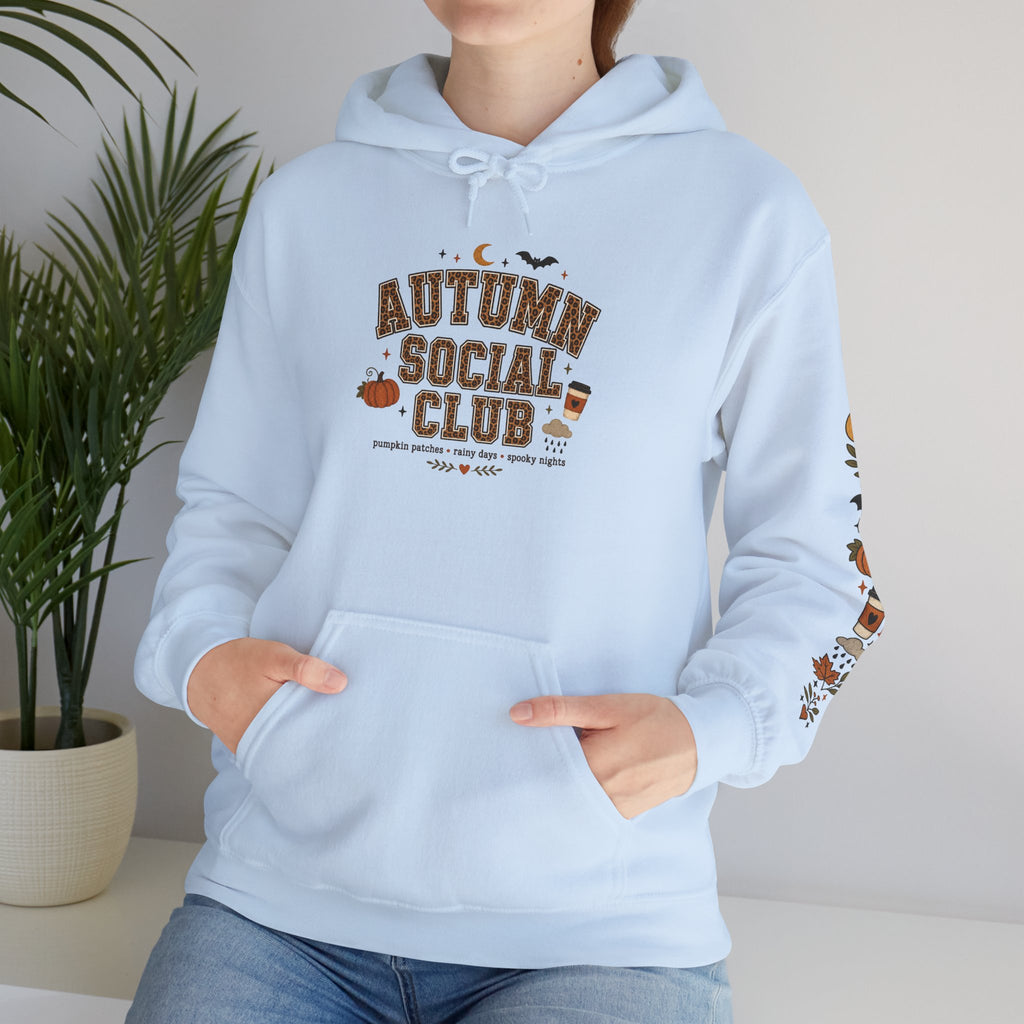 Autumn Social Club Sweatshirt | Leopard Print Fall Shirt | Pumpkin Patches Rainy Days Spooky Nights | Cozy Autumn Crewneck
