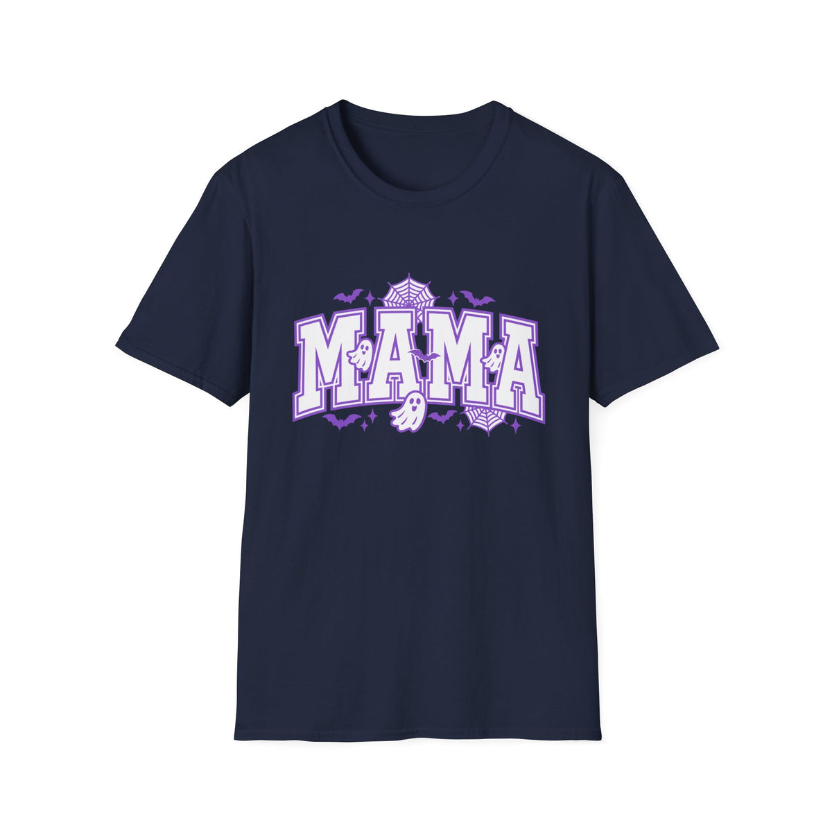 Spooky Mama Halloween Tee With Cute Ghosts Bats And Lavender Details