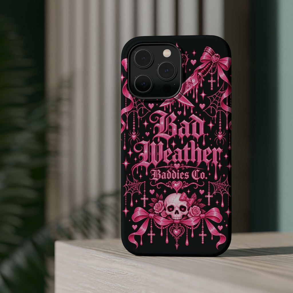 Pink Gothic Magnetic Phone Case With Impact Resistant Protection