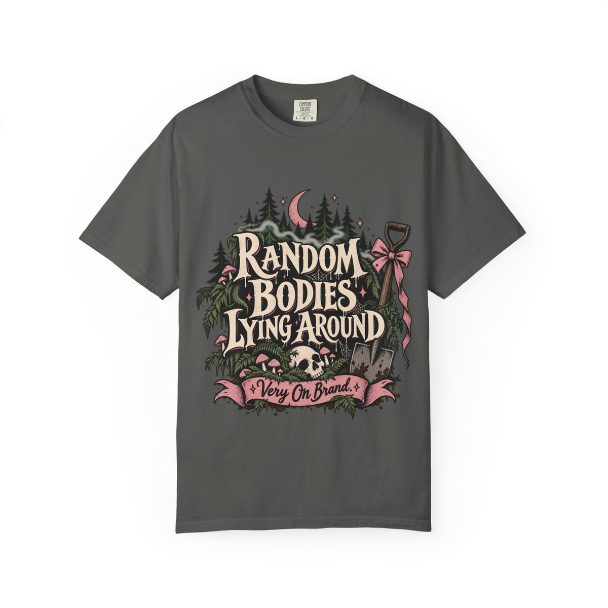Creepy woodland Random Bodies graphic shirt by Bad Weather Baddies