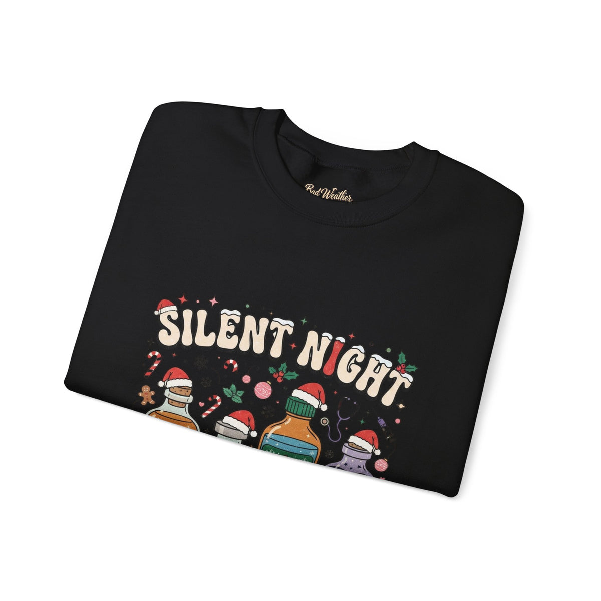 Silent Night Christmas Sweatshirt, Funny Holiday Drinking Shirt, Christmas Cocktail Crewneck, Boozy Christmas Sweater, Festive Party Gift