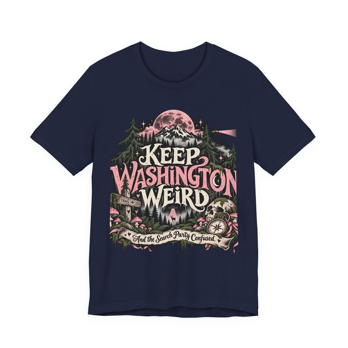 Keep Washington Weird Tee for PNW Cryptid Believers and Forest Wanderers