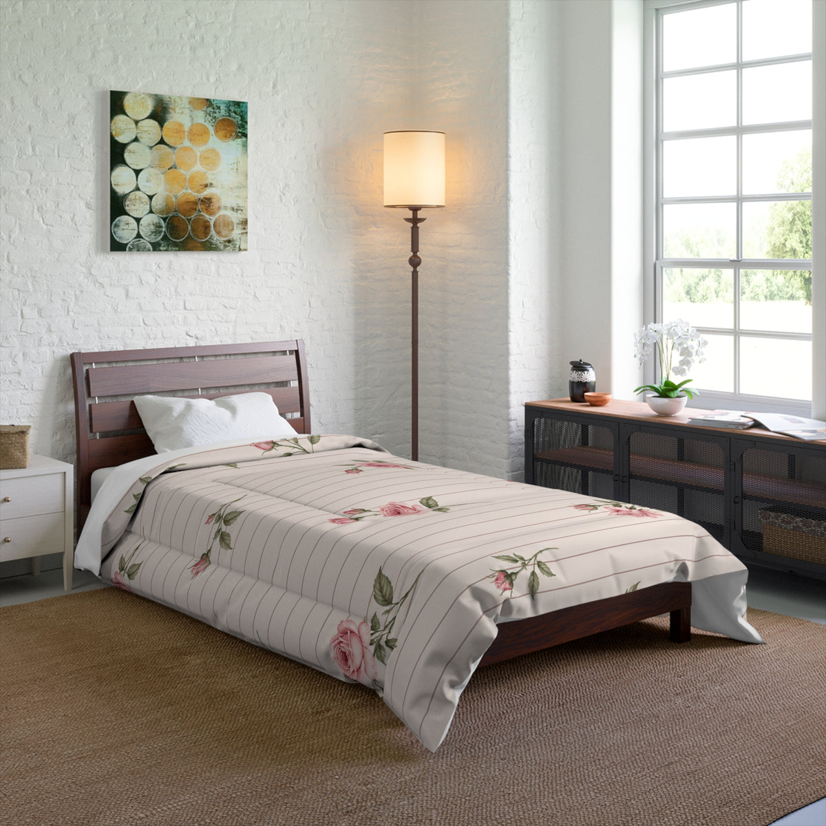 Vintage Rose Floral Comforter | Pink Cottagecore Bedding | Romantic Coquette Bedroom Decor | Floral Bedspread