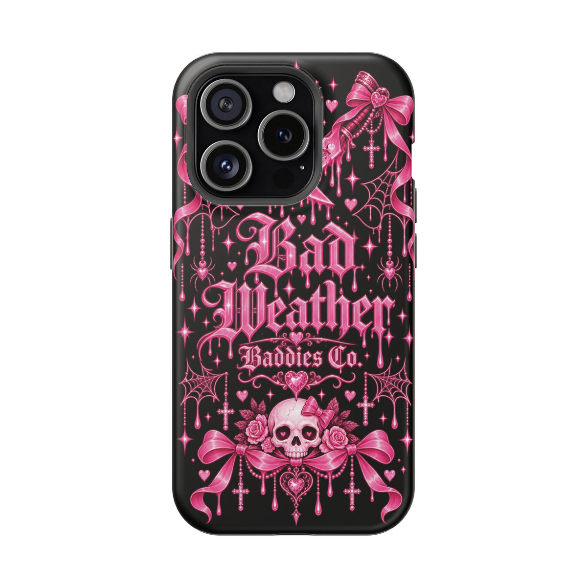 Pink Gothic Magnetic Phone Case With Impact Resistant Protection