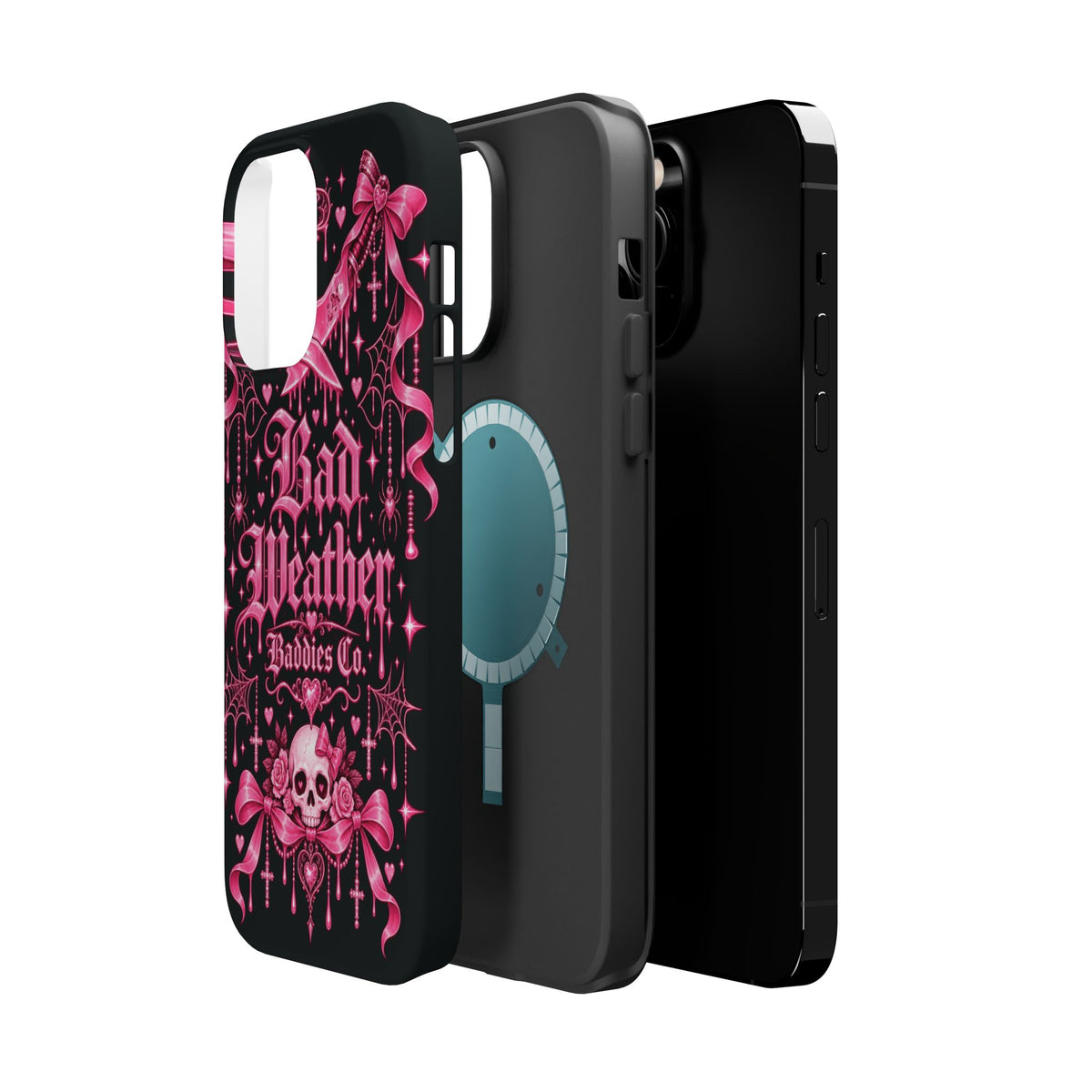 Pink Gothic Magnetic Phone Case With Impact Resistant Protection
