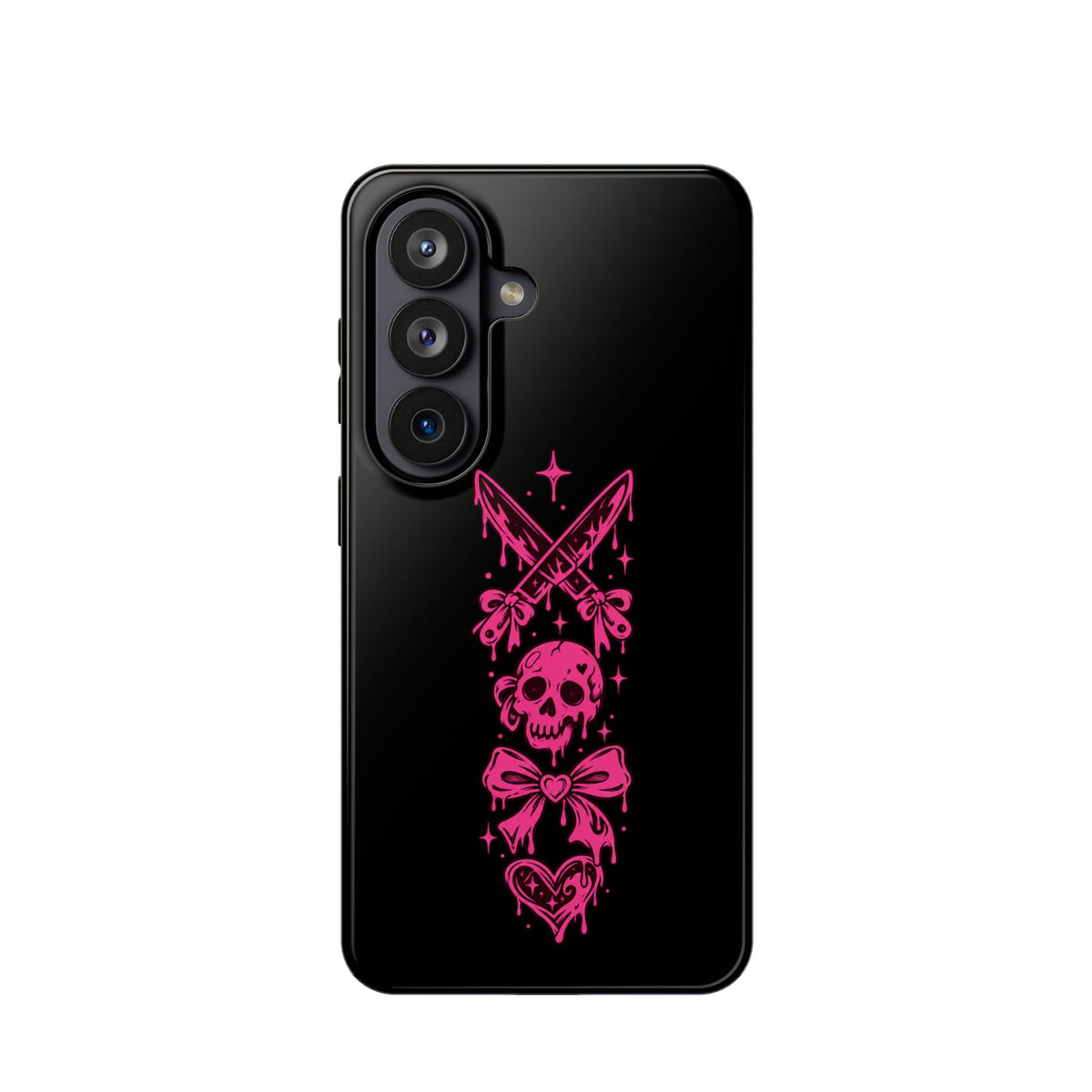 Pink Gothic Magnetic Impact Resistant Phone Case With Skull And Bows