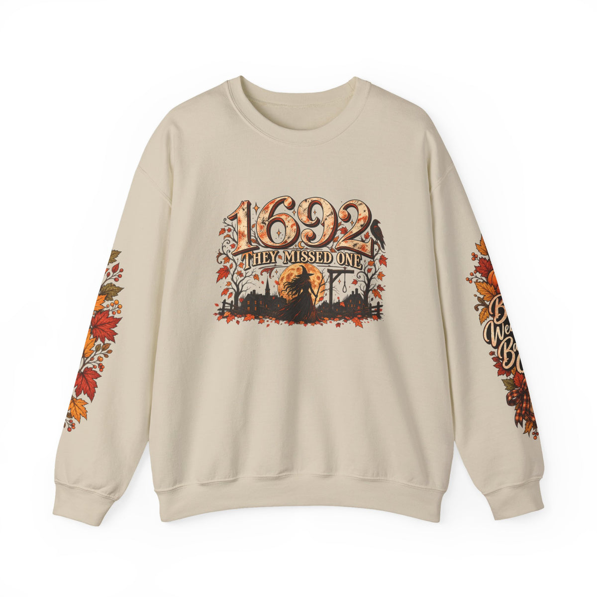 1692 They Missed One Witchy Salem Halloween Crewneck Sweatshirt