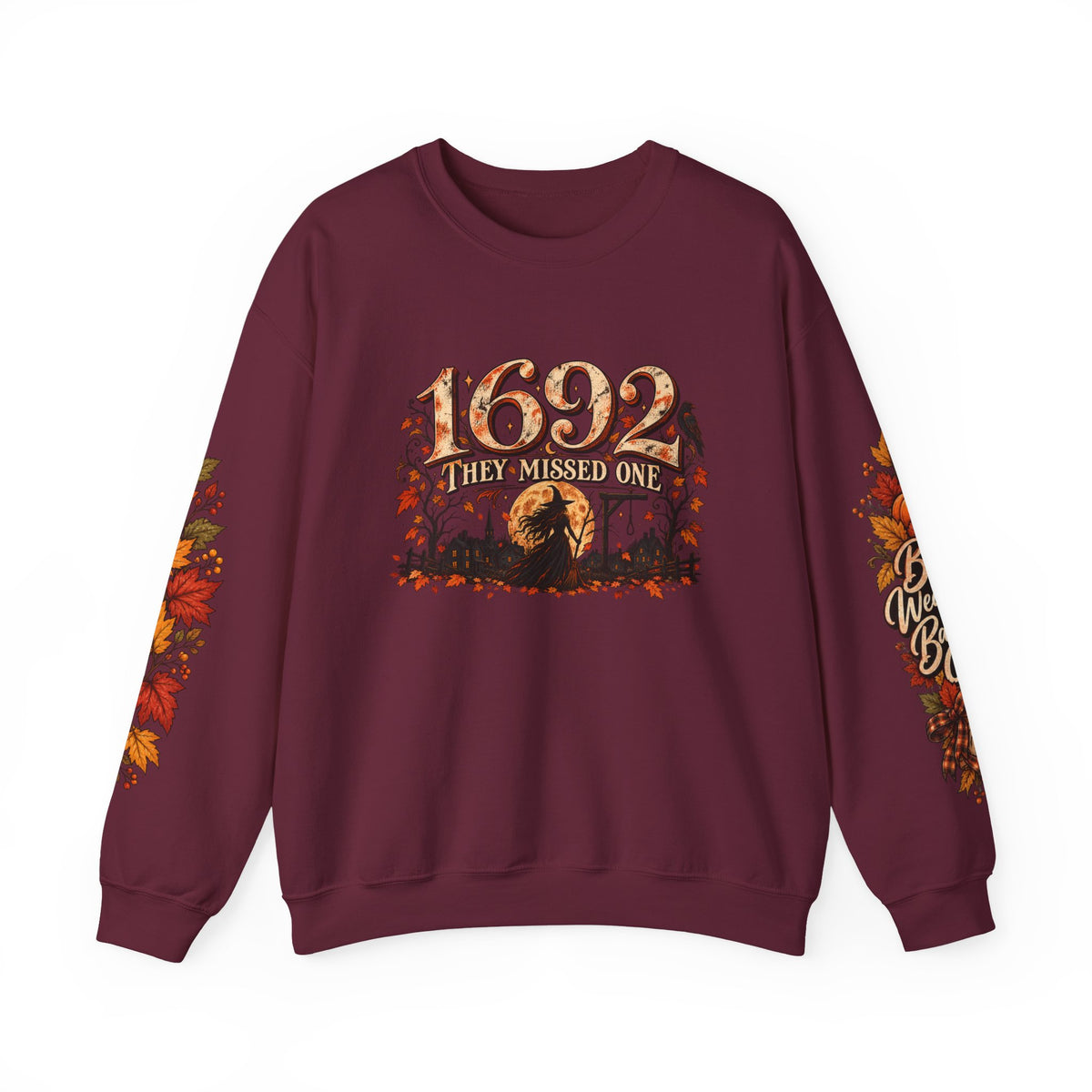 1692 They Missed One Witchy Salem Halloween Crewneck Sweatshirt