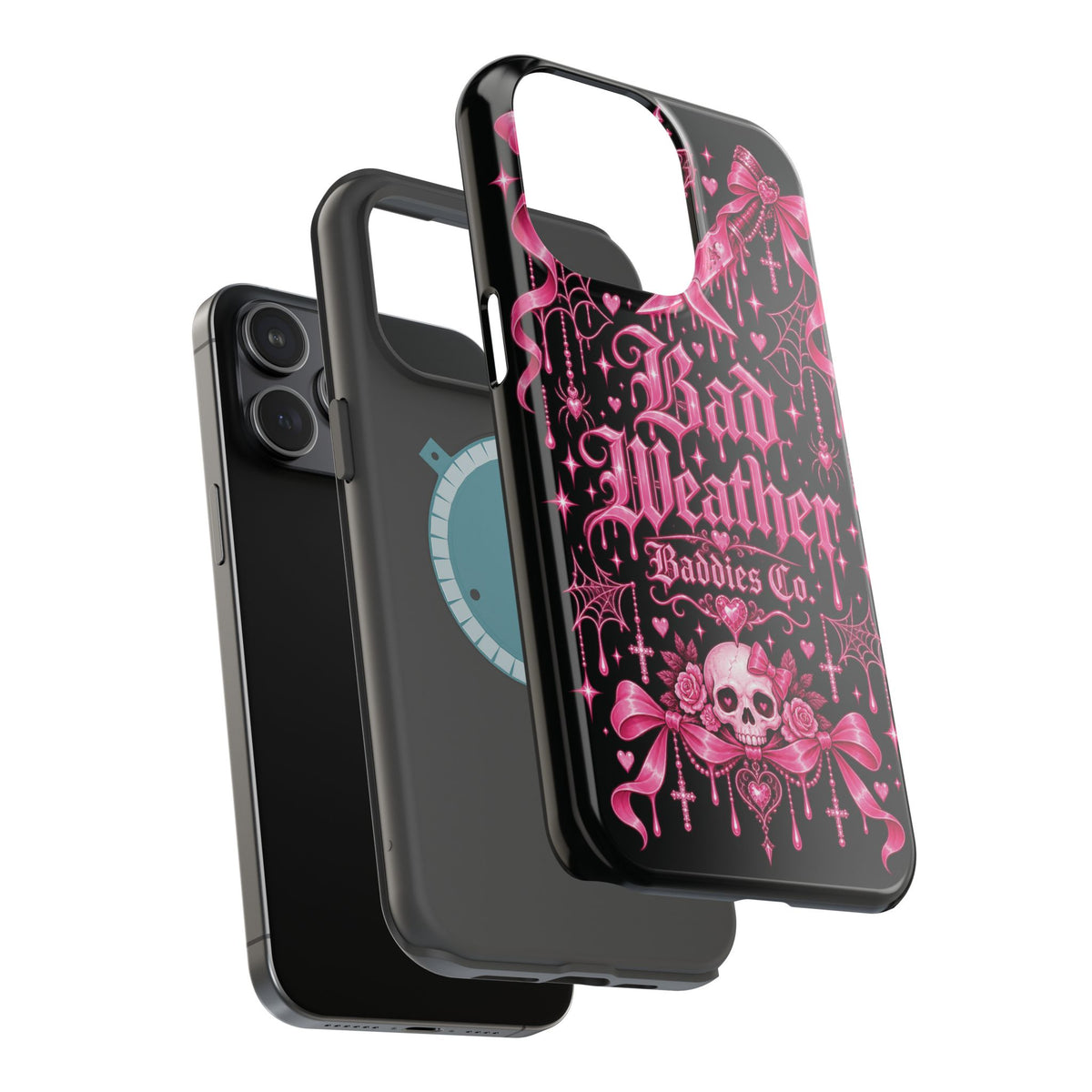 Pink Gothic Magnetic Phone Case With Impact Resistant Protection