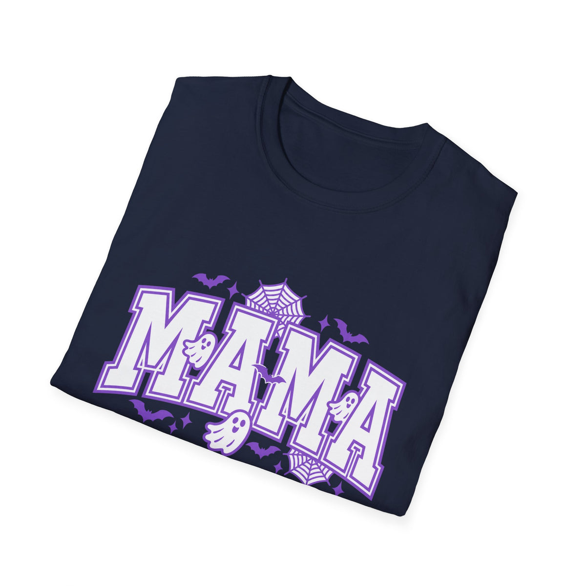 Spooky Mama Halloween Tee With Cute Ghosts Bats And Lavender Details